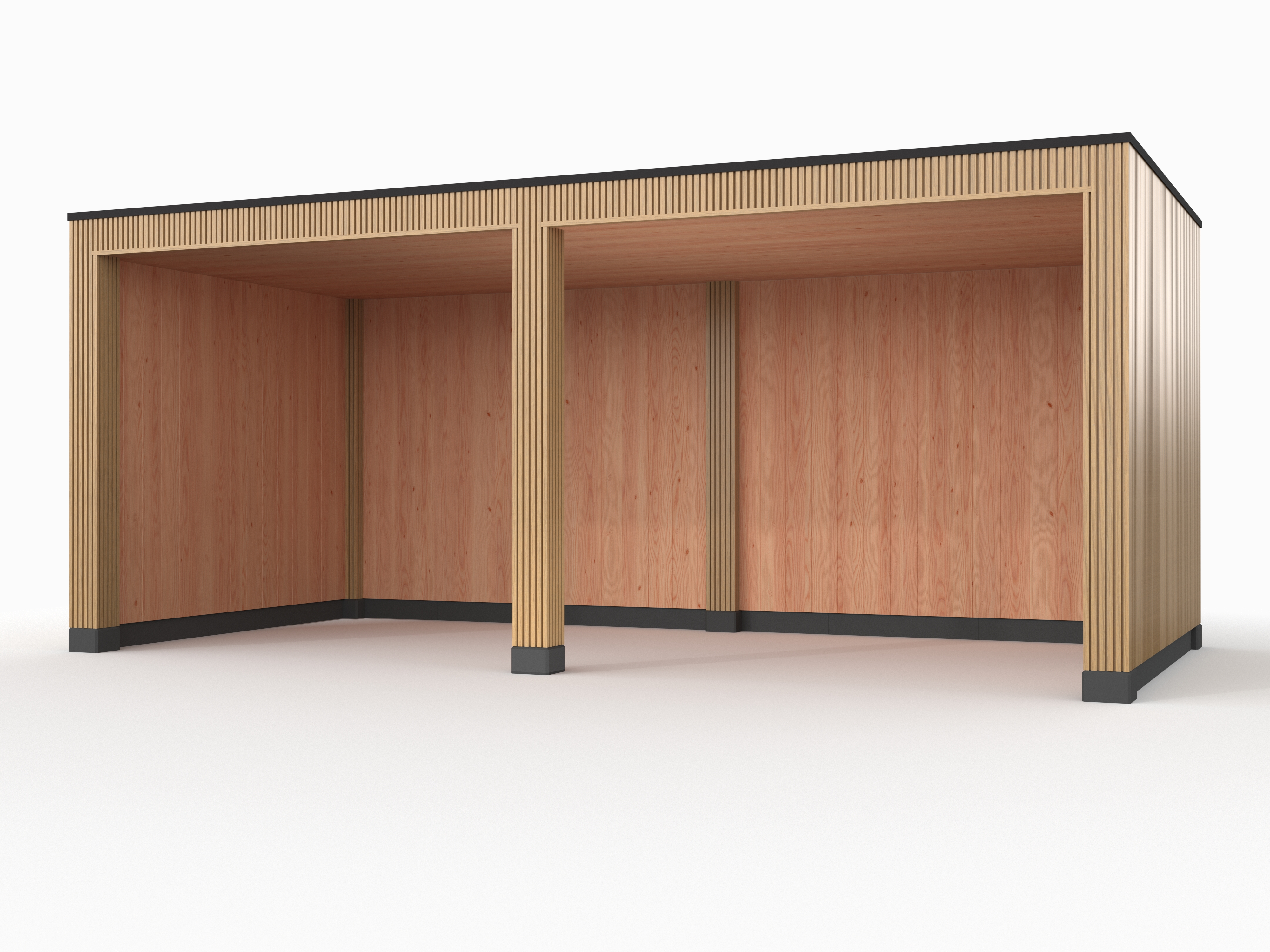 Douglas overkapping, 600 x 300, met achterwand en twee zijwanden, Westwood Rhombus Red Cedar - Afbeelding 1